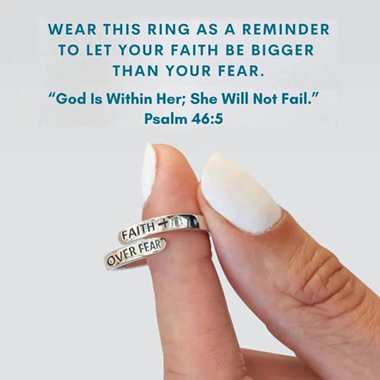 "Faith Over Fear" Adjustable Ring