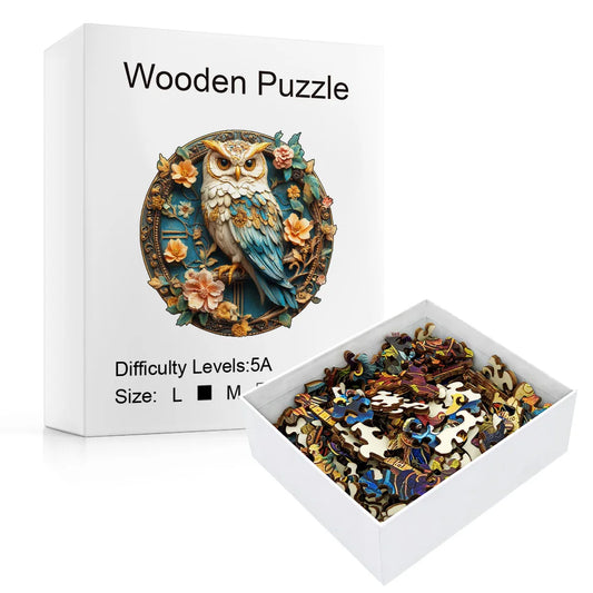 A3 Wooden Flower Owl Jigsaw Puzzles