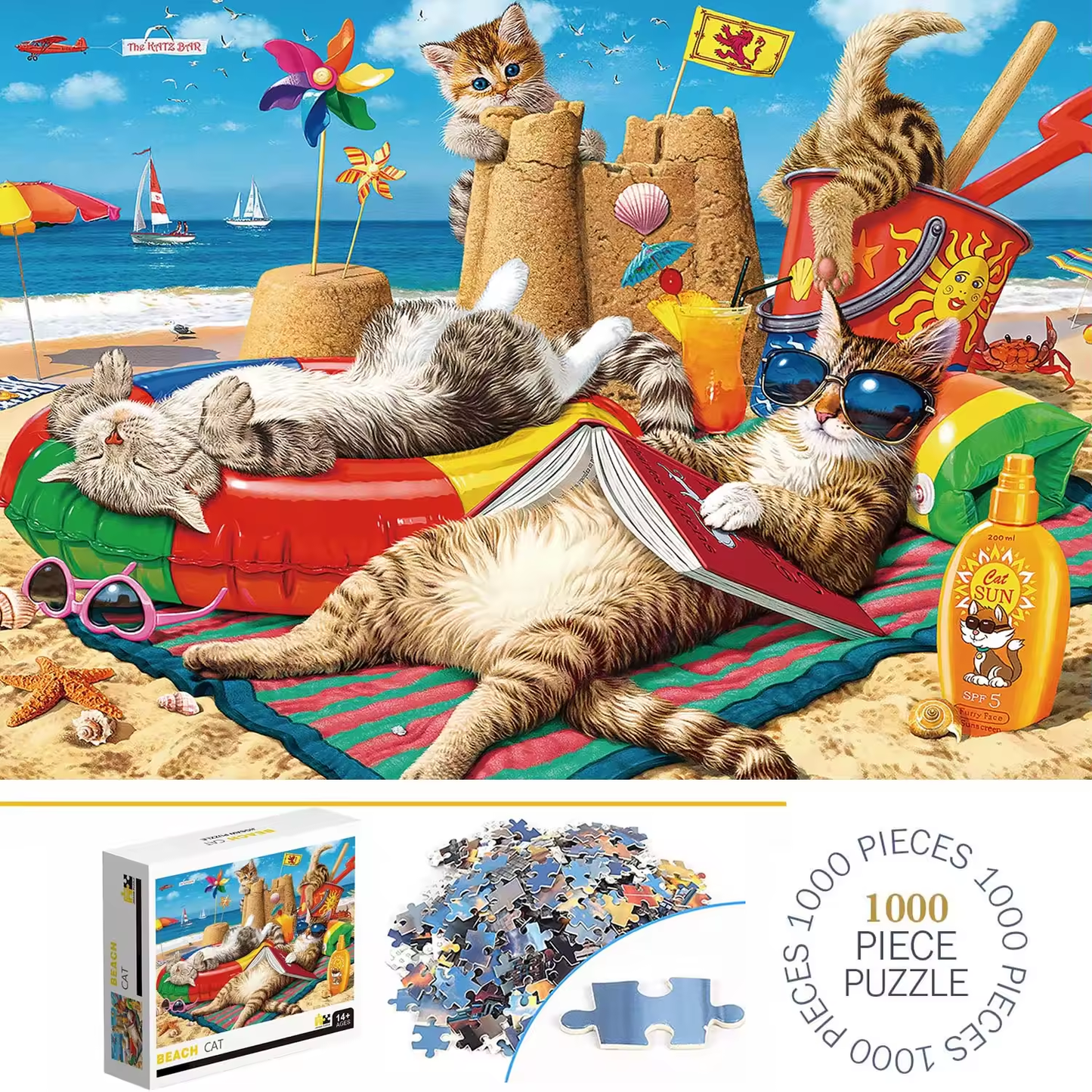 Beach Cat - 1000 Pieces Jigsaw Puzzle