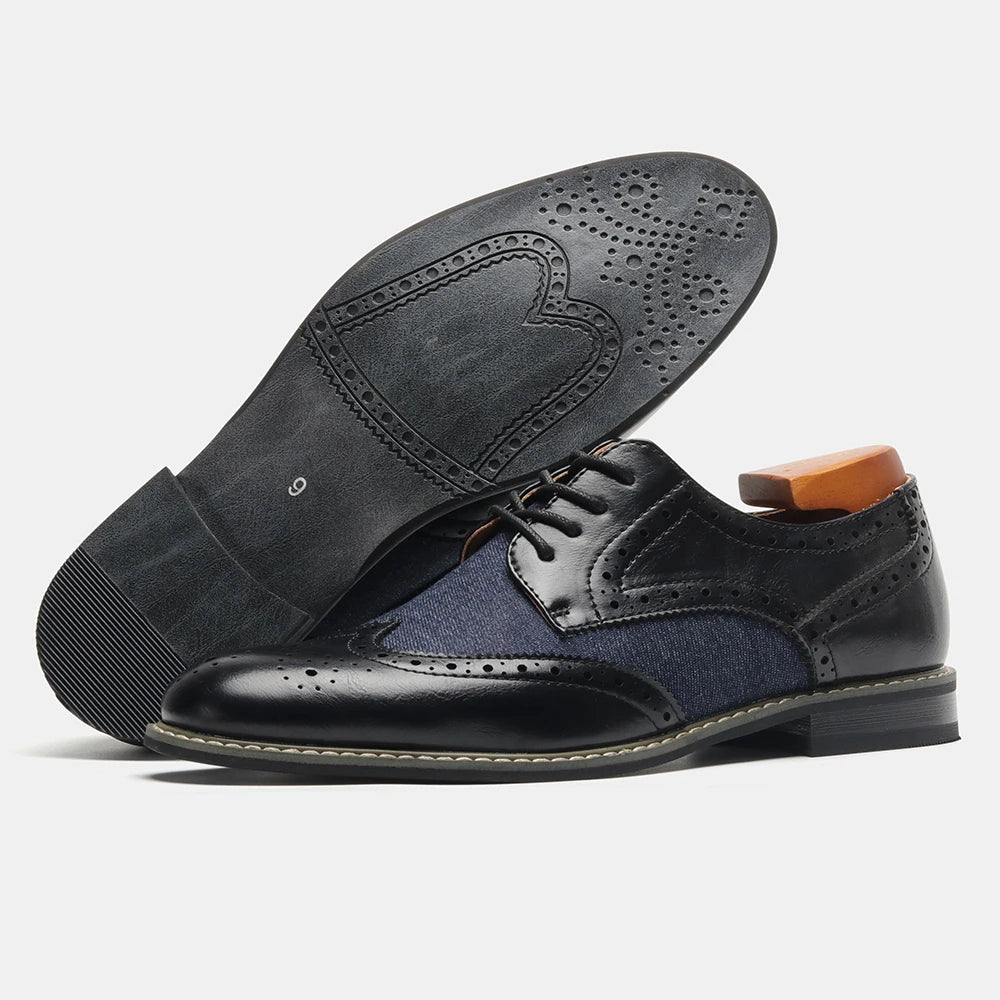 Parma Navy Brogue Oxfords