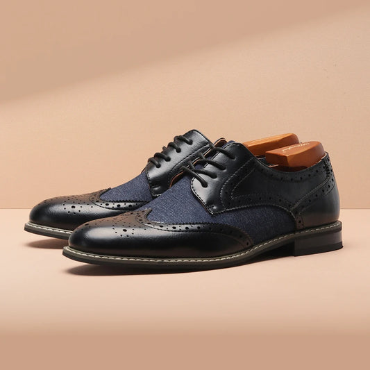 Parma Navy Brogue Oxfords