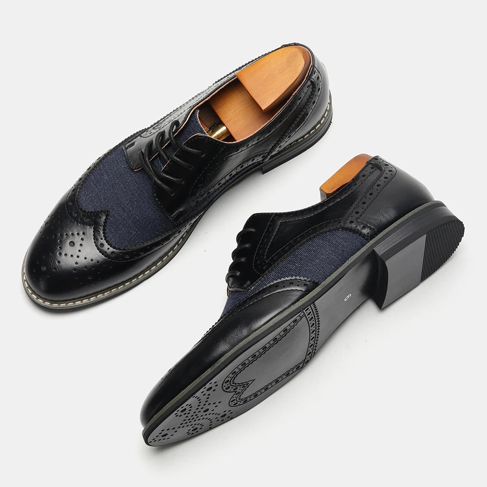 Parma Navy Brogue Oxfords