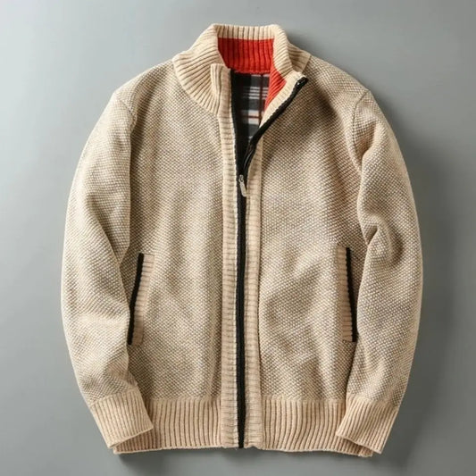 Harrington Ribbed Zip Cardigan