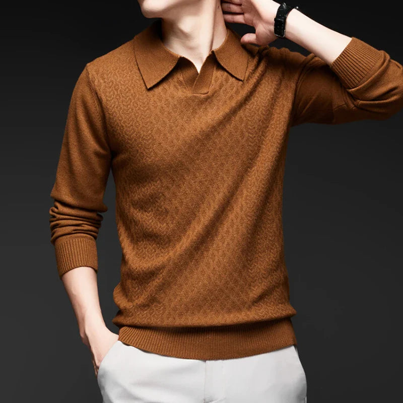 Torino Textured Polo Sweater