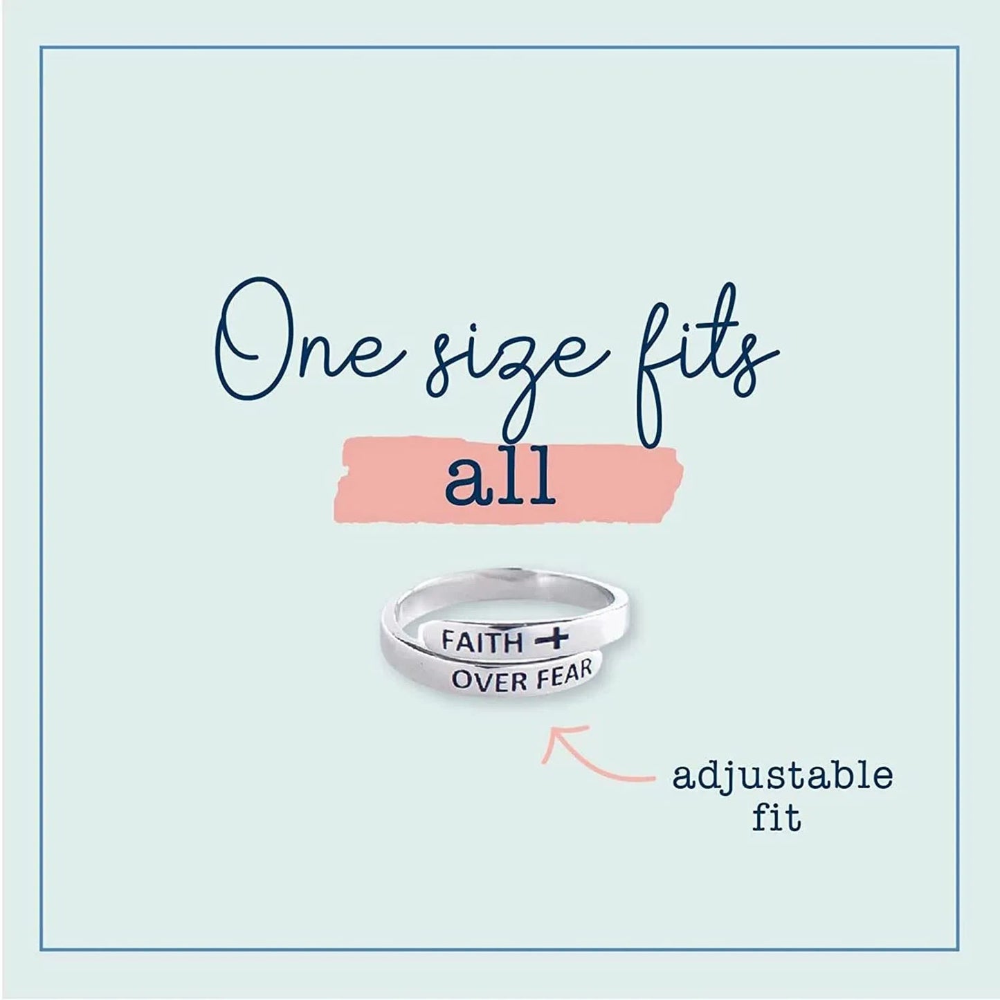 "Faith Over Fear" Adjustable Ring