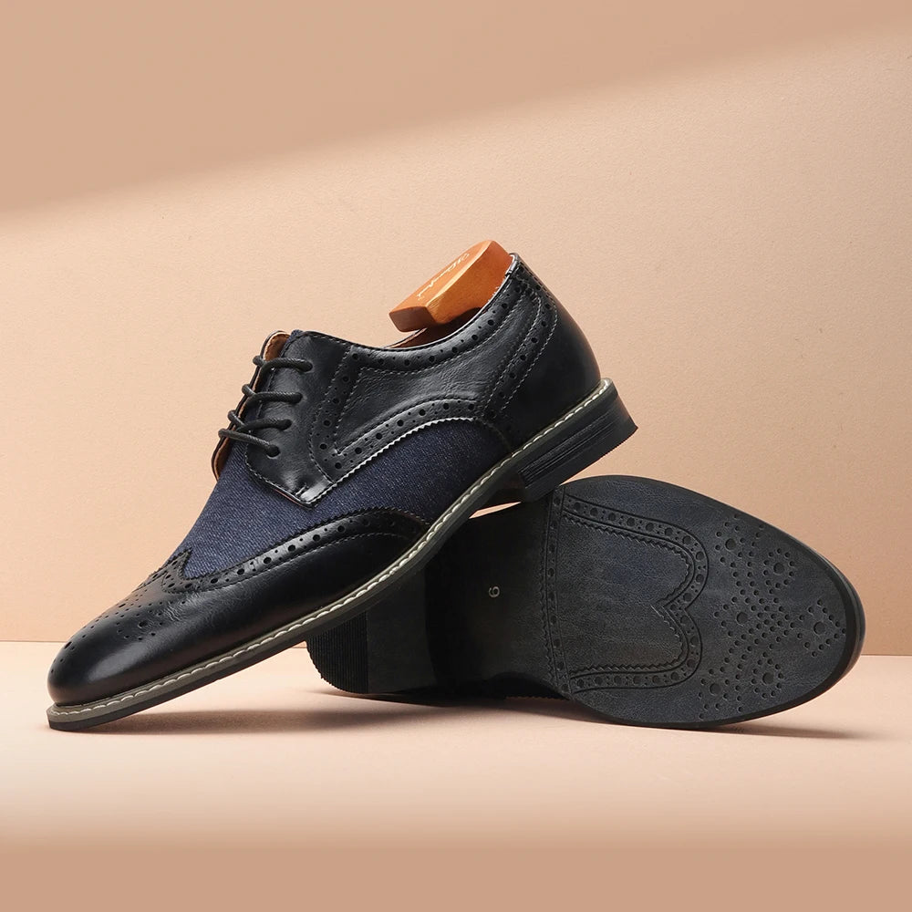 Parma Navy Brogue Oxfords