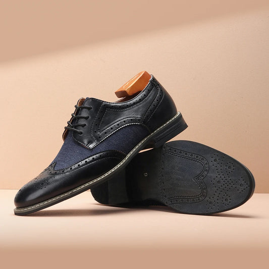 Parma Navy Brogue Oxfords